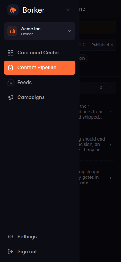 Mobile sidebar drawer
