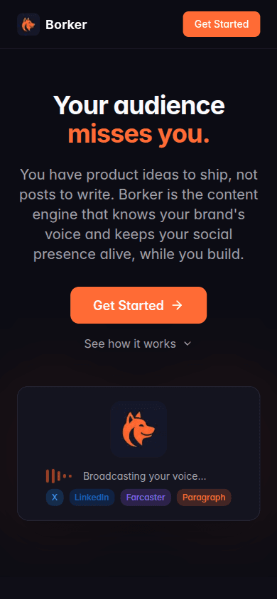 Refreshed marketing landing on mobile