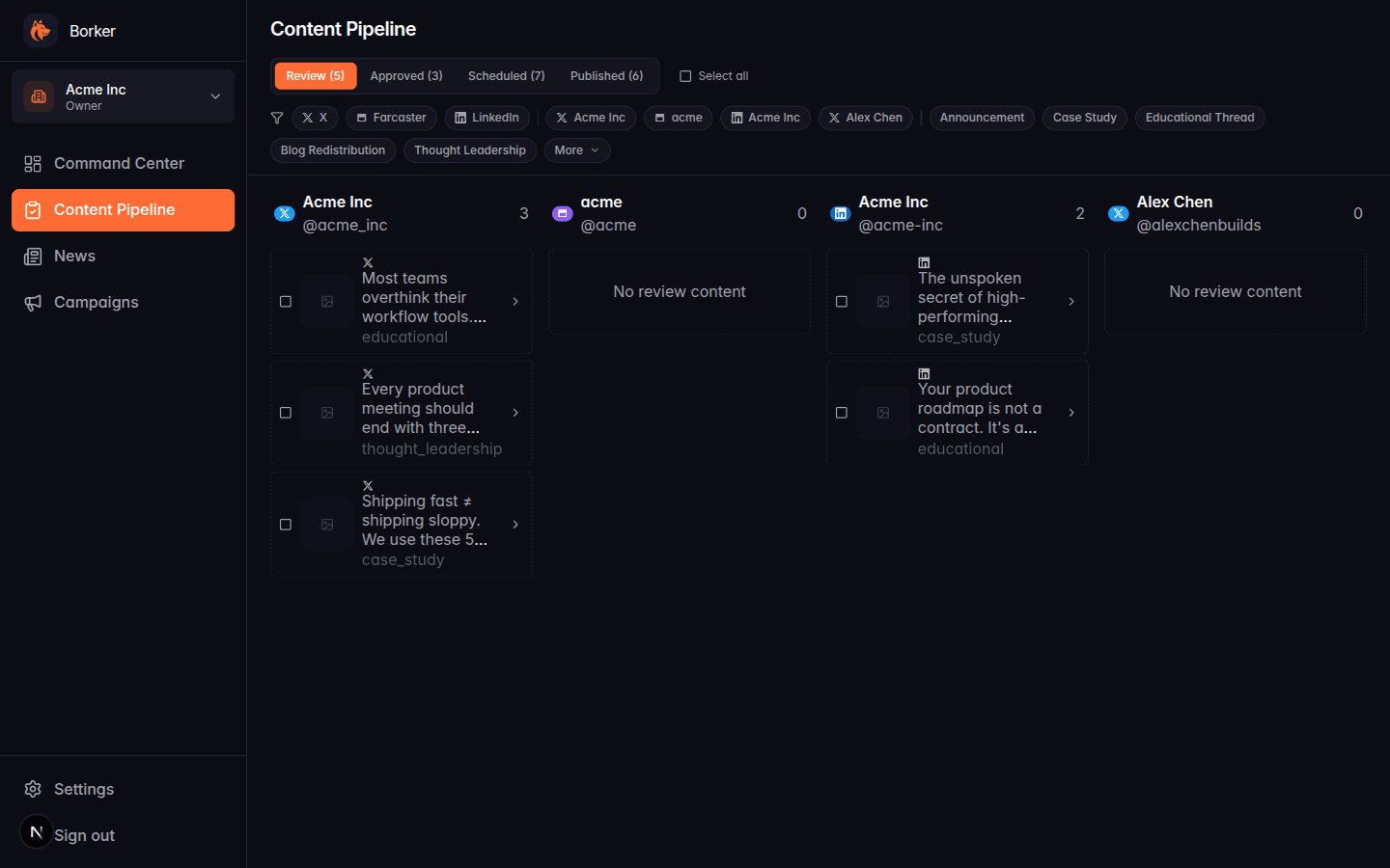Pipeline Review tab